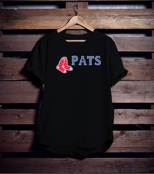 NFL MLB New England Patriots Boston Red Sox Pats Logo Mashup T-Shirt
