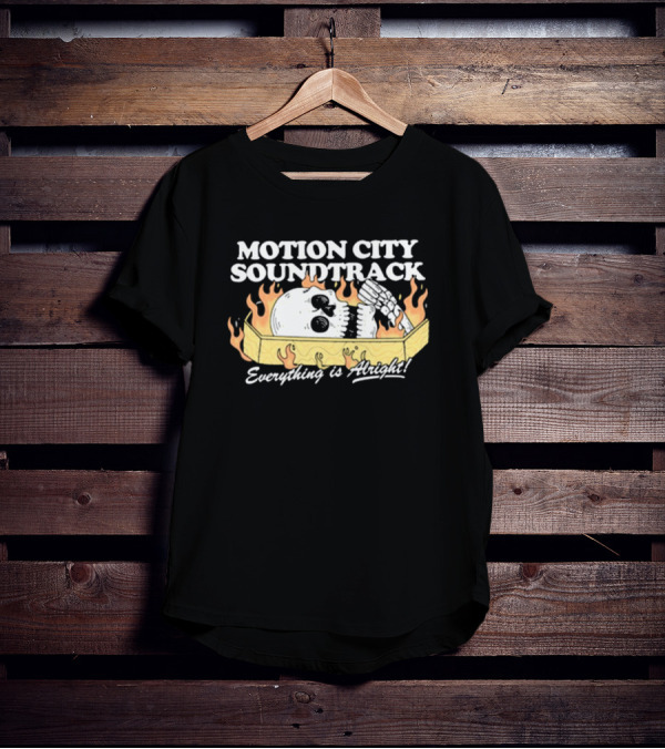 Motion City Soundtrack Everything Is Alright Skeleton In Coffin With Flames T-Shirt