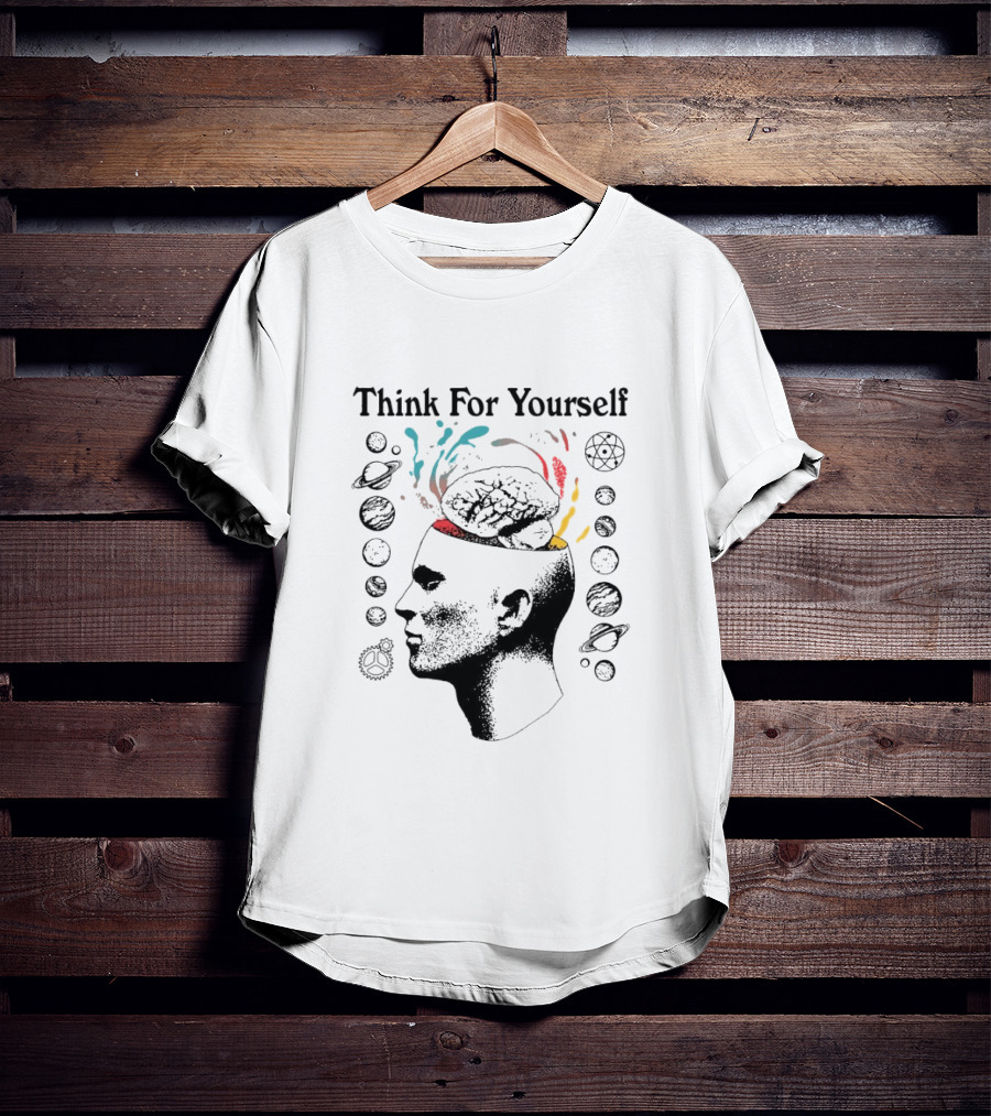 Joe Bartolozzi Think For Yourself Brain Out Open Planets T-Shirt