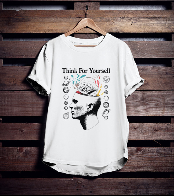 Joe Bartolozzi Think For Yourself Brain Out Open Planets T-Shirt