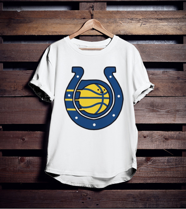 NFL X NBA Indianapolis Colts Pacers Logo Mashup Combine T-Shirt