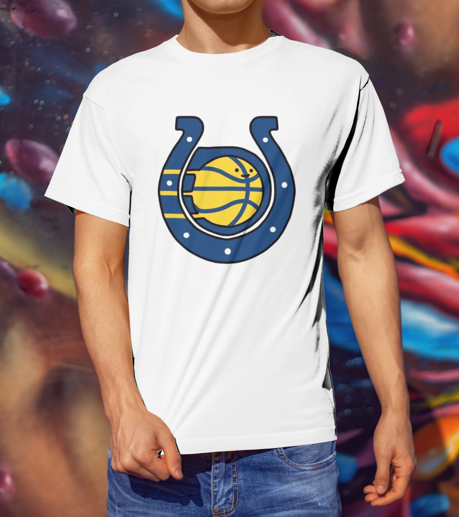 NFL X NBA Indianapolis Colts Pacers Logo Mashup Combine T-Shirt