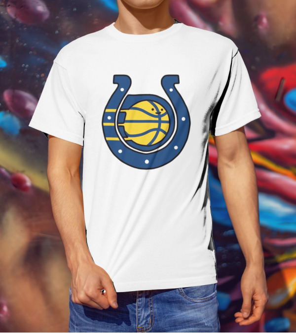 NFL X NBA Indianapolis Colts Pacers Logo Mashup Combine T-Shirt