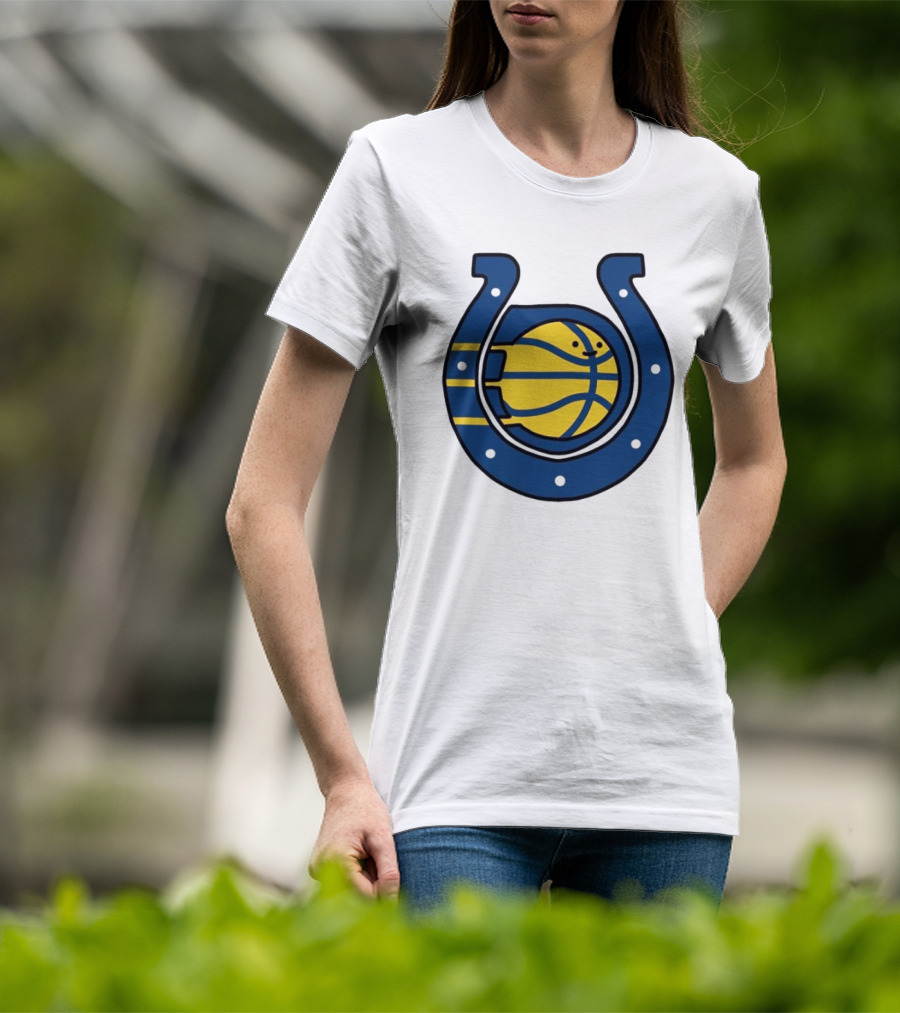 NFL X NBA Indianapolis Colts Pacers Logo Mashup Combine T-Shirt