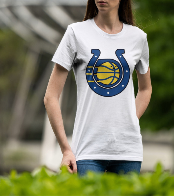 NFL X NBA Indianapolis Colts Pacers Logo Mashup Combine T-Shirt