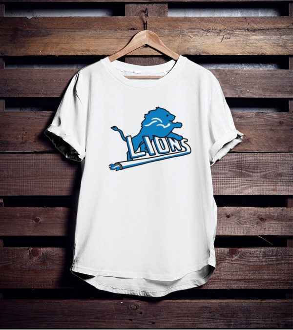 NFL Detroit Lions Blue Logo Mashup With NBA Detroit Pistons Inspired T-Shirt