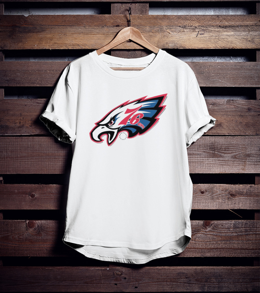 Philadelphia Eagles 76ers Logo Mashup NFL X NBA Collaboration T-Shirt