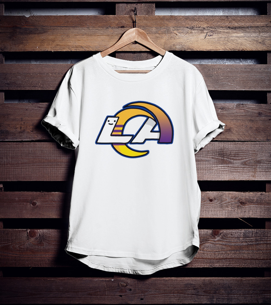 NFL NBA Los Angeles Rams Lakers Logo Mashup T-Shirt