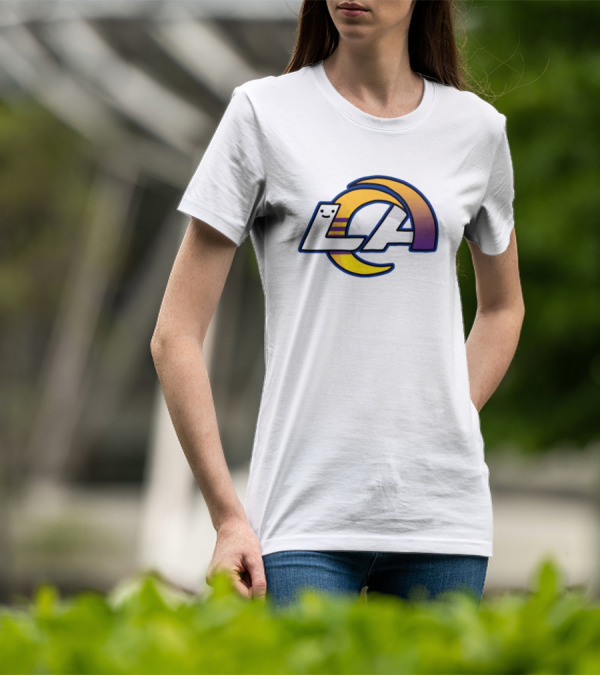 NFL NBA Los Angeles Rams Lakers Logo Mashup T-Shirt
