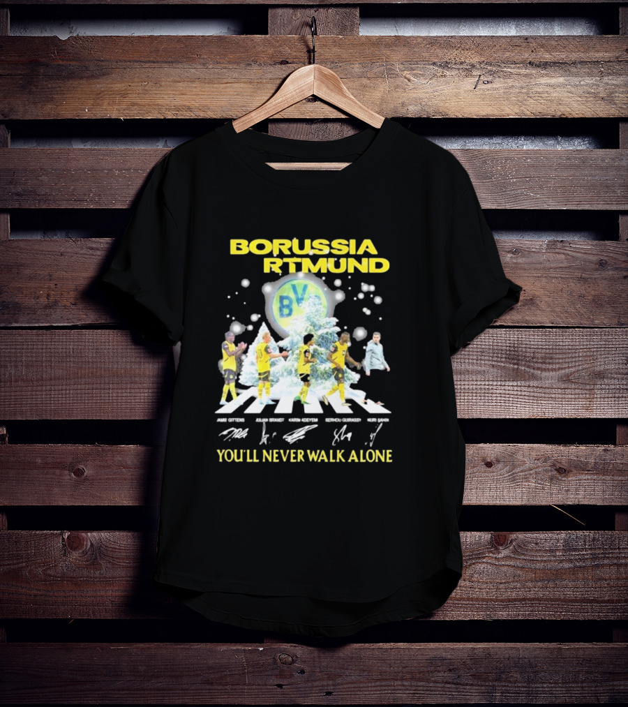 Borussia Dortmund BV Celebrate Christmas Signatures You'll Never Walk Alone T-Shirt