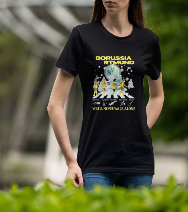 Borussia Dortmund BV Celebrate Christmas Signatures You'll Never Walk Alone T-Shirt