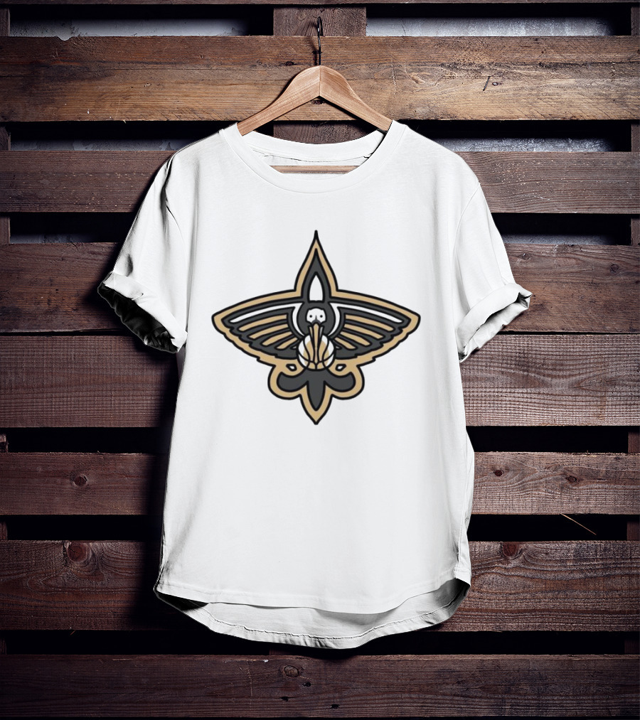 NFL X NBA Saints Pelican Logo Mashup Combine T-Shirt