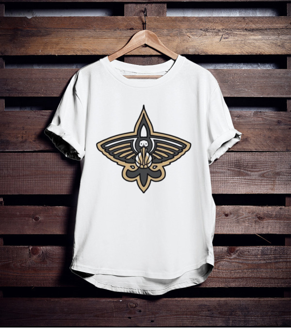 NFL X NBA Saints Pelican Logo Mashup Combine T-Shirt