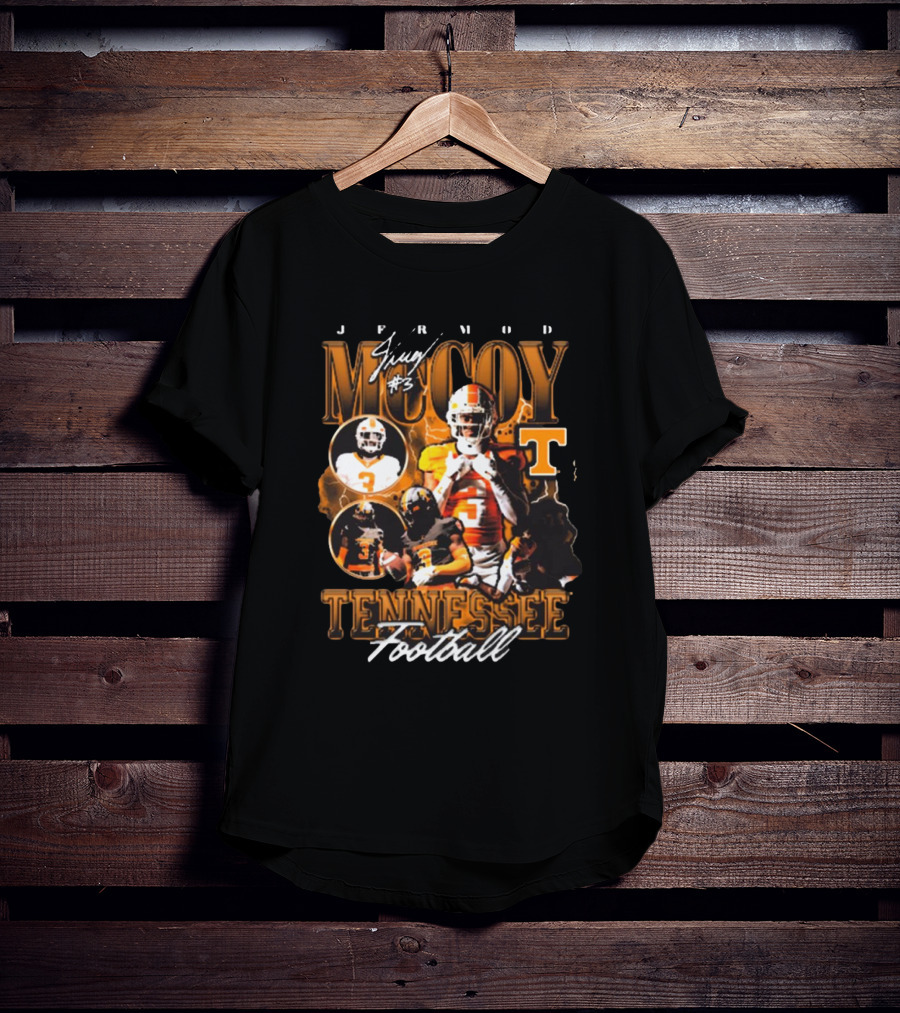 Jermod Mccoy #3 Tennessee Volunteers Football 90s Signature T-Shirt