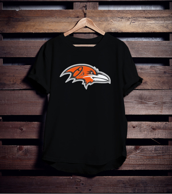 NFL MLB Baltimore Ravens Orioles Logo Mashup T-Shirt