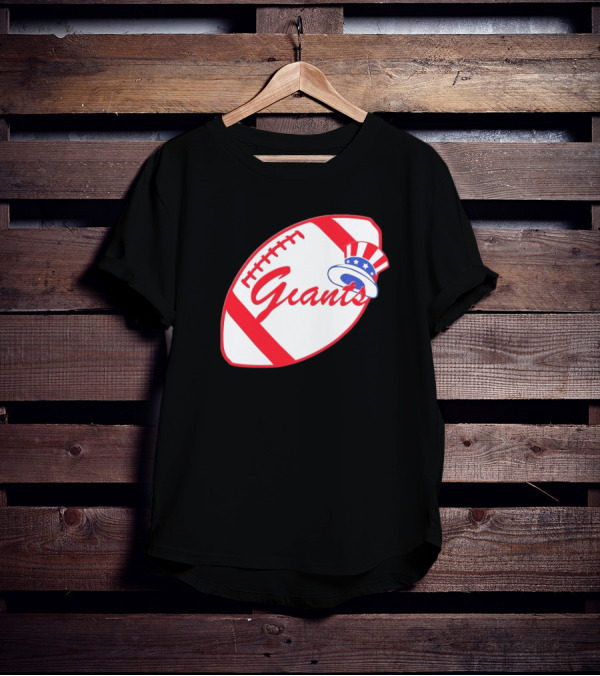 Giants Football Mashup With Yankees Hat NFL X MLB Collaboration T-Shirt