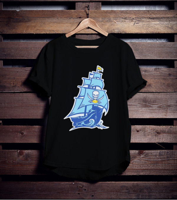 Tampa Bay Buccaneers Rays Ship Skull NFL MLB Mashup T-Shirt