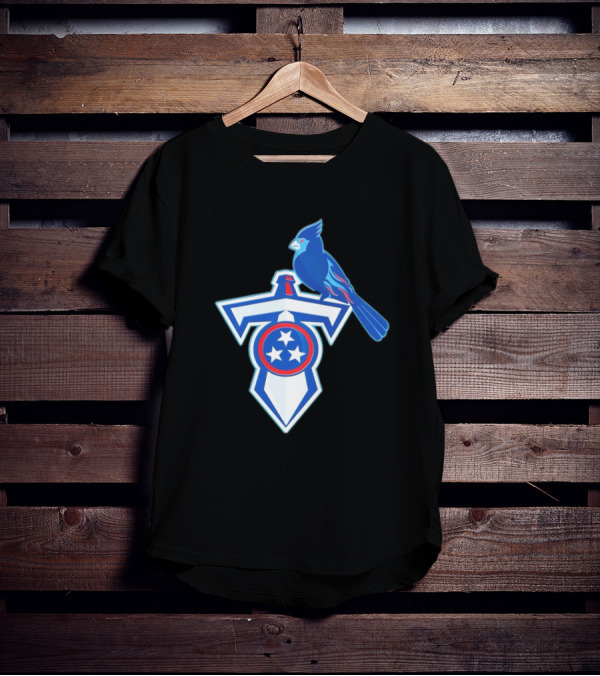 NFL X MLB Tennessee Titans St. Louis Cardinals Logo Mashup T-Shirt