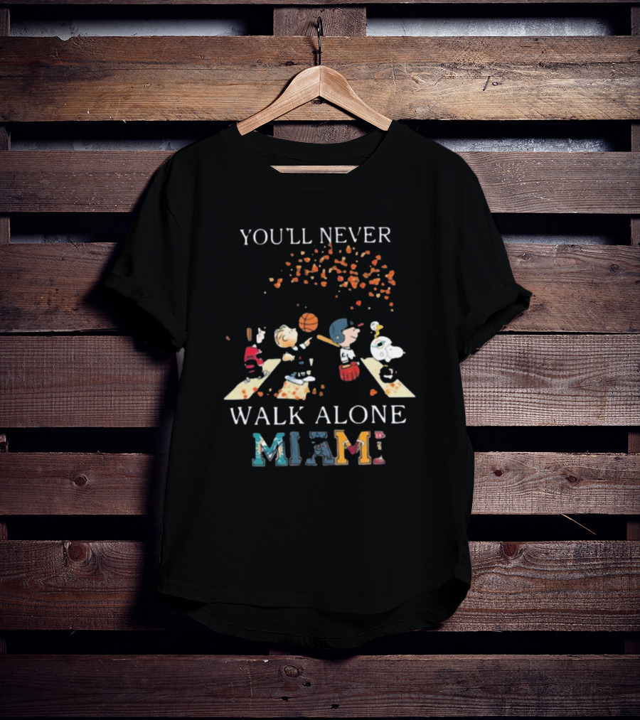 You'll Never Walk Alone Peanuts Miami Sports Team T-Shirt