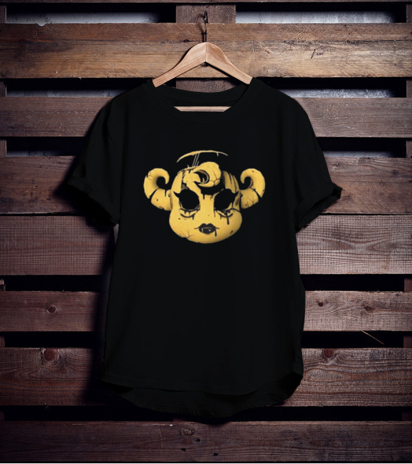Bendy Striker Mask Ink Demon’s Eve Horned Yellow Face T-Shirt