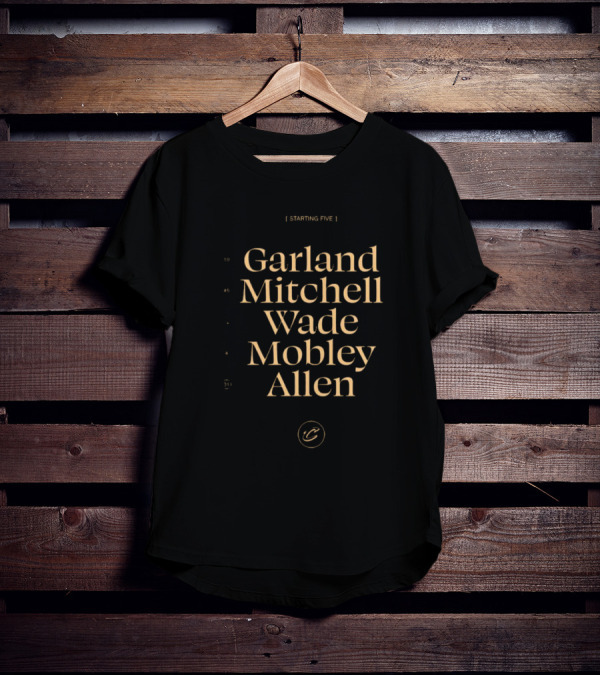 Cleveland Cavaliers Starting Five Garland Mitchell Wade Mobley Allen T-Shirt