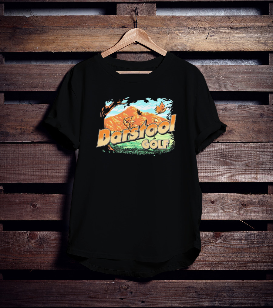 Golf Fall Mountain Scene With Leaves T-Shirt