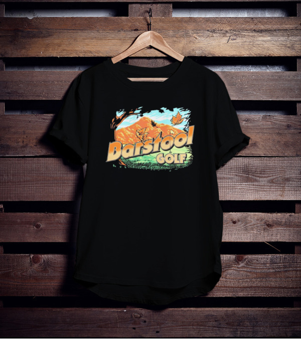 Golf Fall Mountain Scene With Leaves T-Shirt