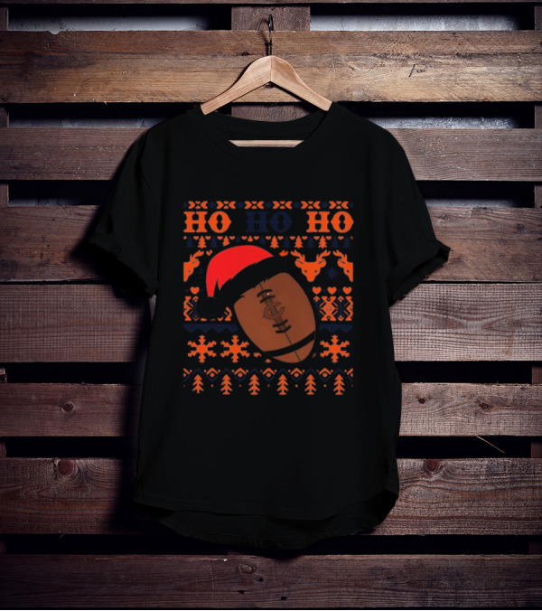 NFL Chicago Bears Santa Ho Ho Ho Christmas Football T-Shirt