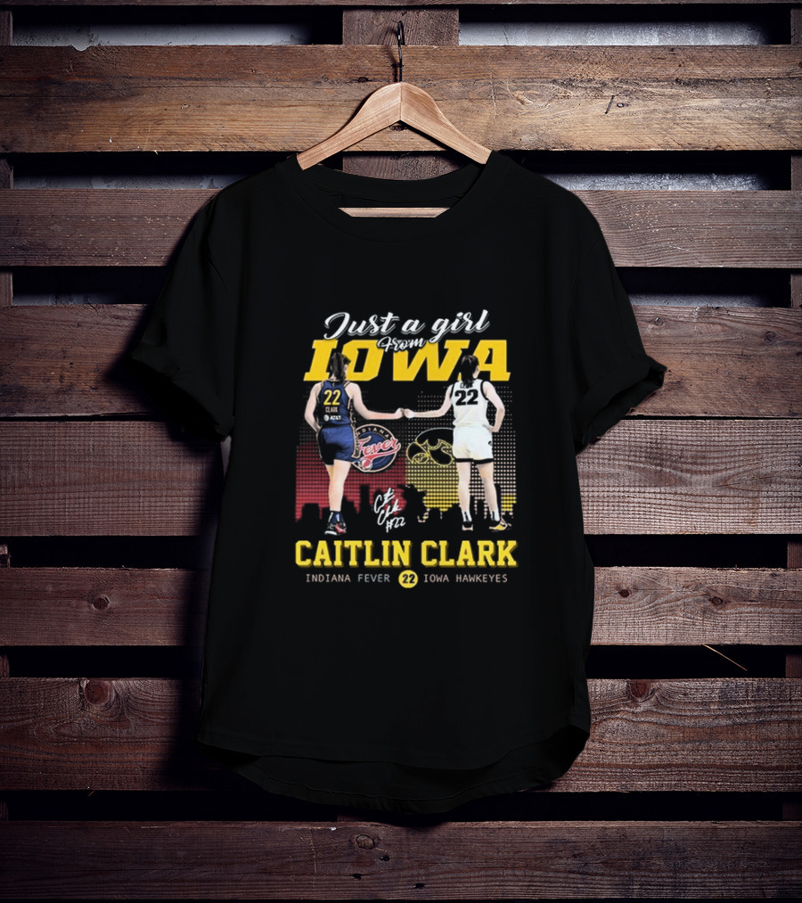 Just A Girl From Iowa Caitlin Clark Indiana Fever Iowa Hawkeyes Signature T-Shirt
