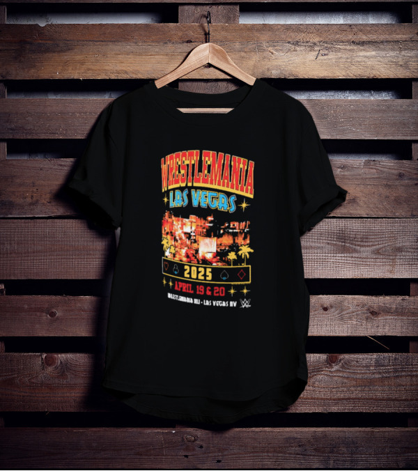 Wrestlemania Las Vegas 2025 April 19 And 20 Skyline WWE Event Ripple Junction T-Shirt