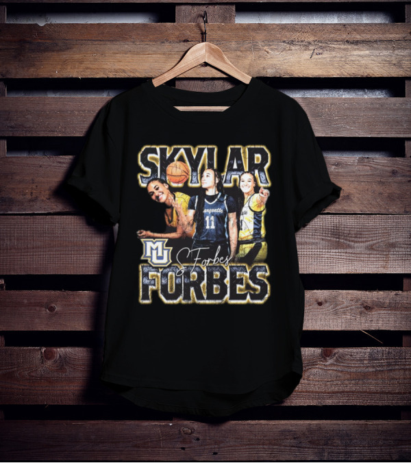 Skylar Forbes Marquette Golden Eagles Basketball MU Vintage 90s Style Signature T-Shirt