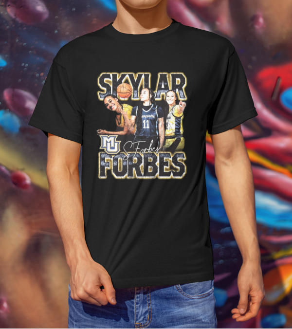 Skylar Forbes Marquette Golden Eagles Basketball MU Vintage 90s Style Signature T-Shirt