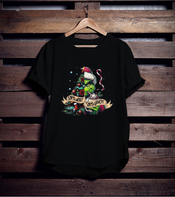 Sorta Merry Sorta Grinchy Grinch Christmas T-Shirt
