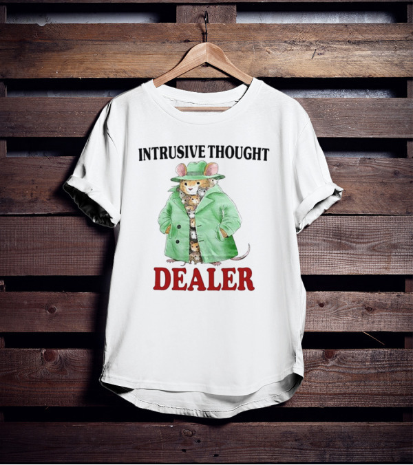 Intrusive Thought Dealer Mouse In Trench Coat T-Shirt