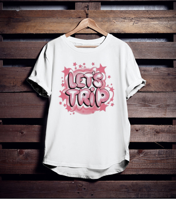 Let's Trip Airbrush Pink Starburst T-Shirt