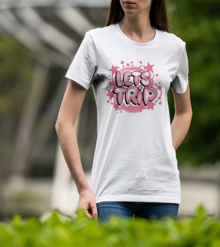 Let's Trip Airbrush Pink Starburst T-Shirt