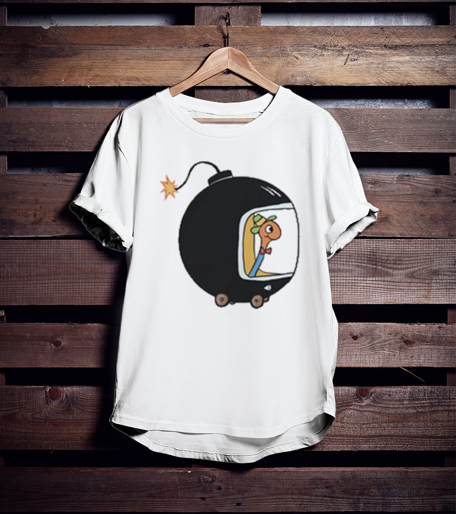 Lowly Car Bomb Cartoon Worm Inside By K. Thor Jensen T-Shirt