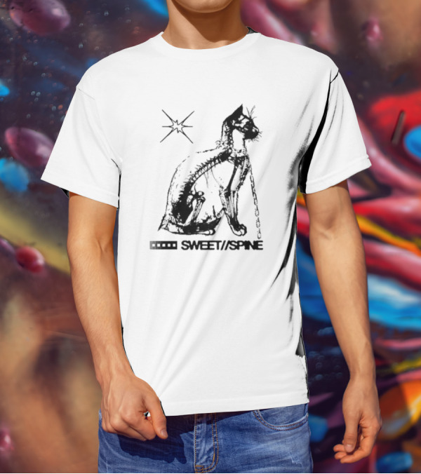 SWEET//SPINE Cat With Starburst And Chain Detail T-Shirt