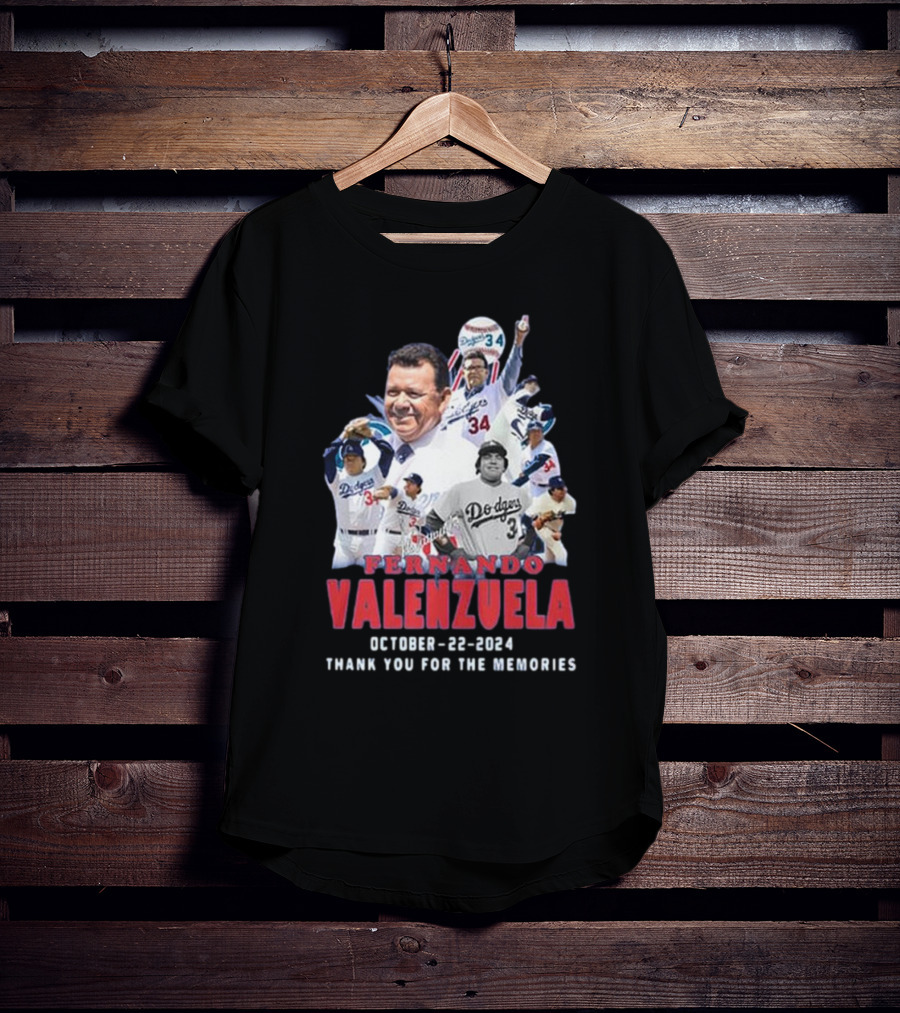 Fernando Valenzuela Los Angeles Dodgers Thank You For The Memories October 22 T-Shirt
