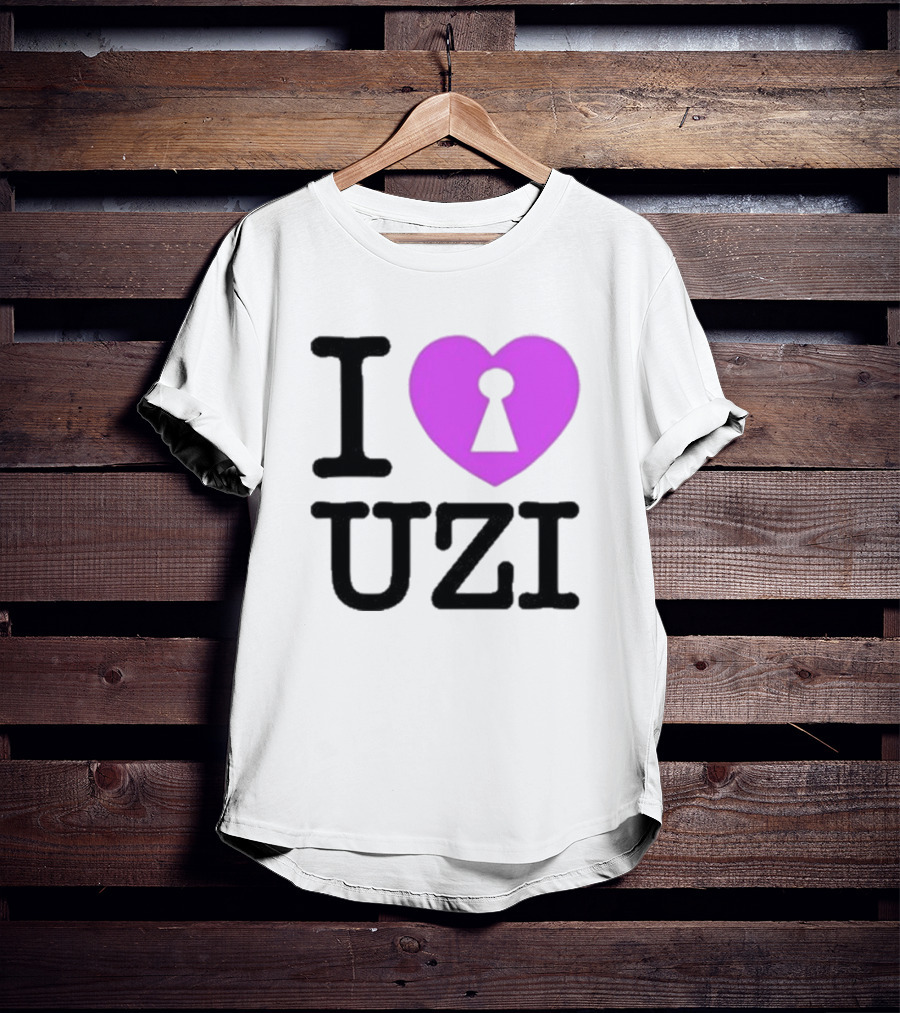 I Love Heart Keyhole Uzi T-Shirt