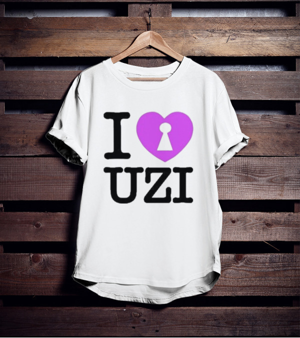 I Love Heart Keyhole Uzi T-Shirt