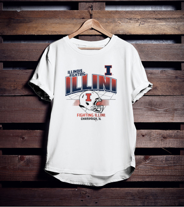 Illinois Fighting Illini Football Helmet Champaign IL T-Shirt