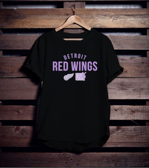Detroit Red Wings Hockey Fights Cancer T-Shirt