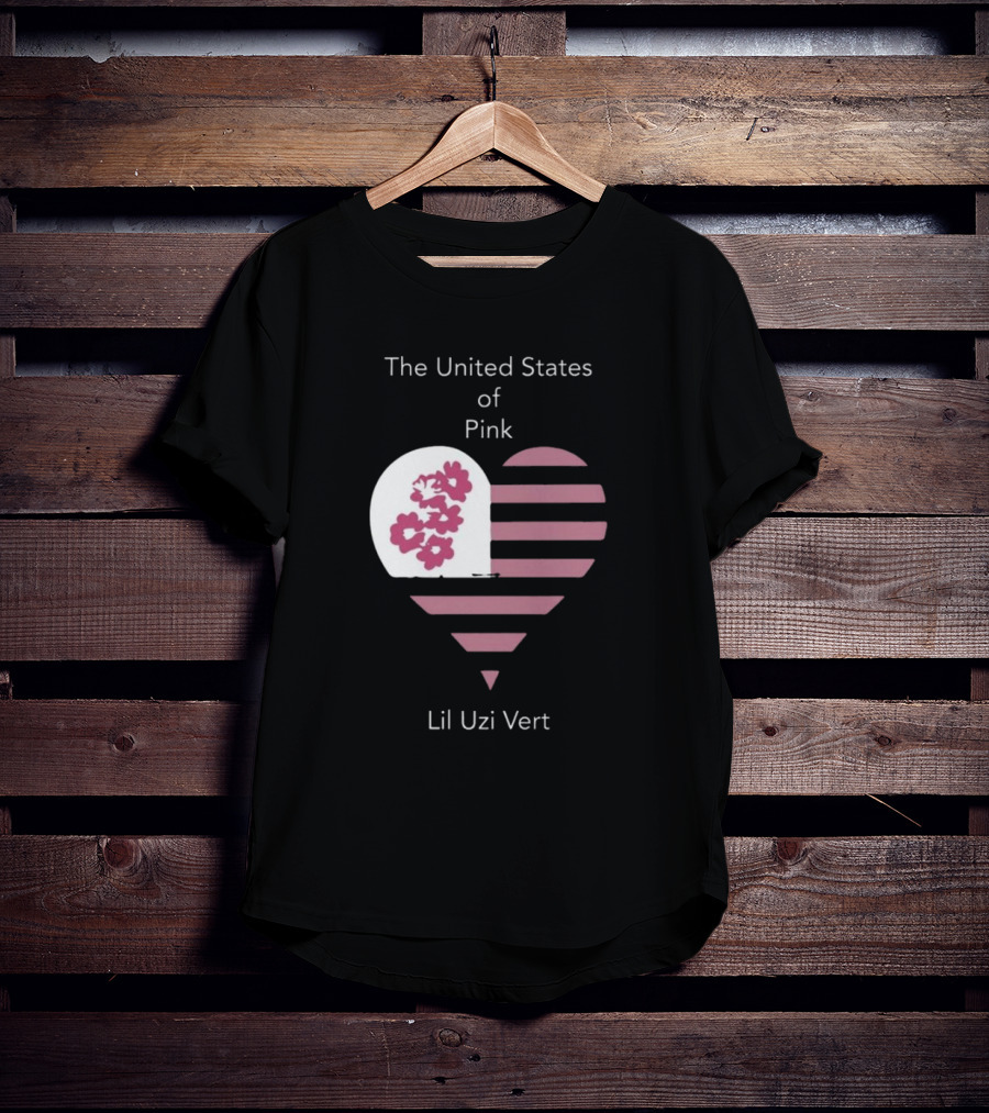 Lil Uzi Vert Heart Pink Stripes Flowers United States Of Pink T-Shirt