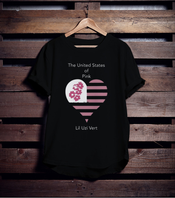 Lil Uzi Vert Heart Pink Stripes Flowers United States Of Pink T-Shirt