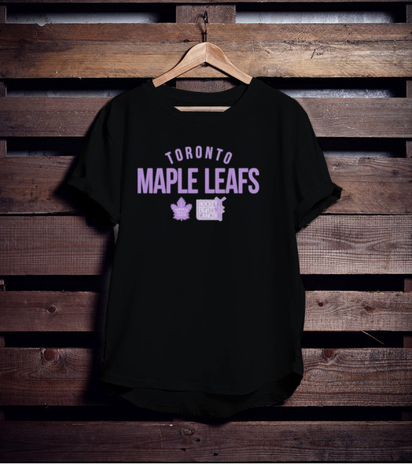 Toronto Maple Leafs Hockey Fights Cancer Purple Logo Campaign T-Shirt