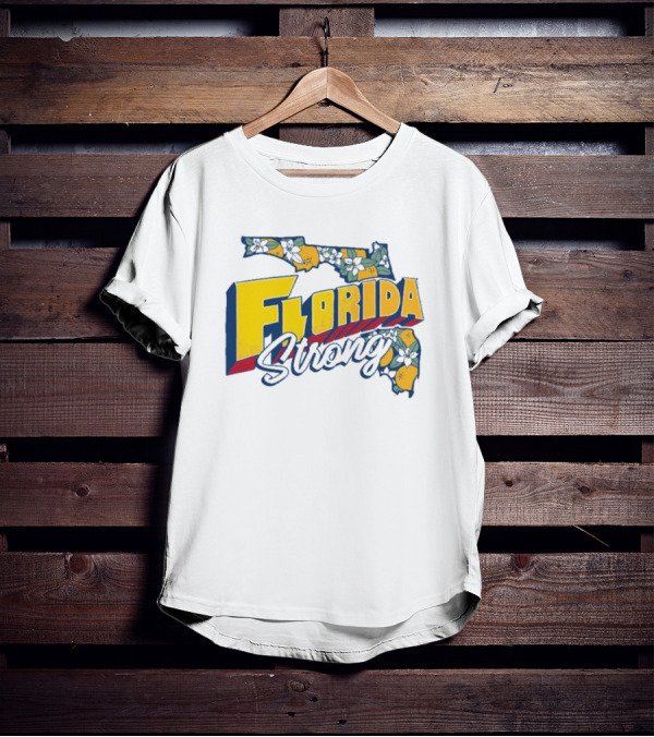 Florida Orange Blossom Map Florida Strong T-Shirt