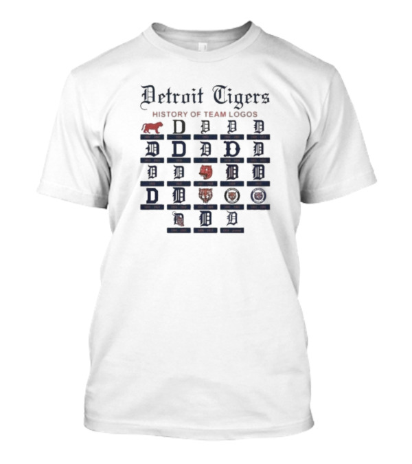 Detroit Tigers Evolution 1901 To Present: Team Logos Through History T-Shirt