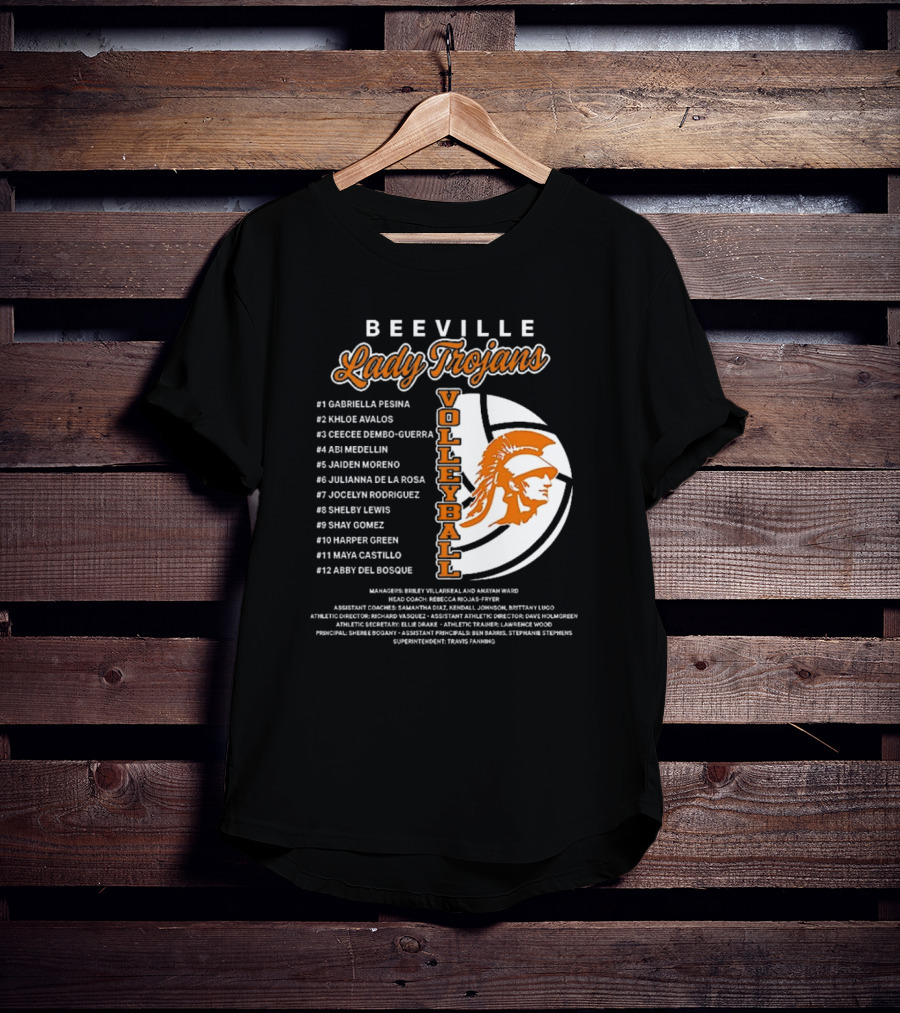 Beeville Lady Trojans Volleyball Team Roster And Iconic Trojan T-Shirt
