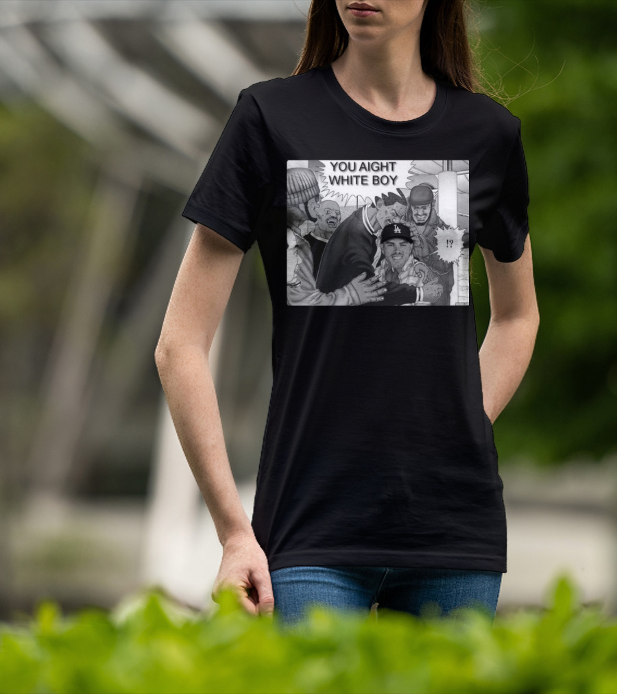 Freddie Freeman LA Dodgers You Aight White Boy Manga T-Shirt